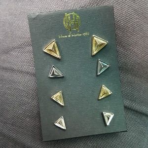 House of Harlow pyramid triangle studs
